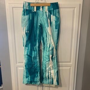 Under Armour Storm3 Womans Teal and White Patterned Snowpants